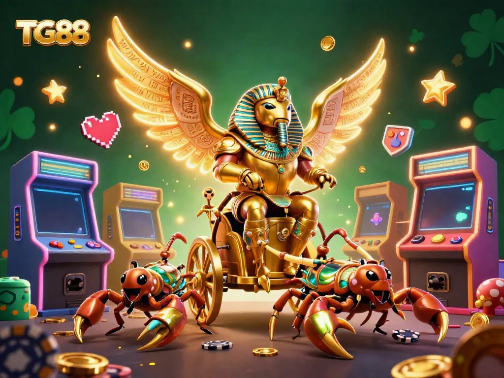 Experience thrilling games at TG88 with vibrant action and rich visuals in this dynamic illustration.