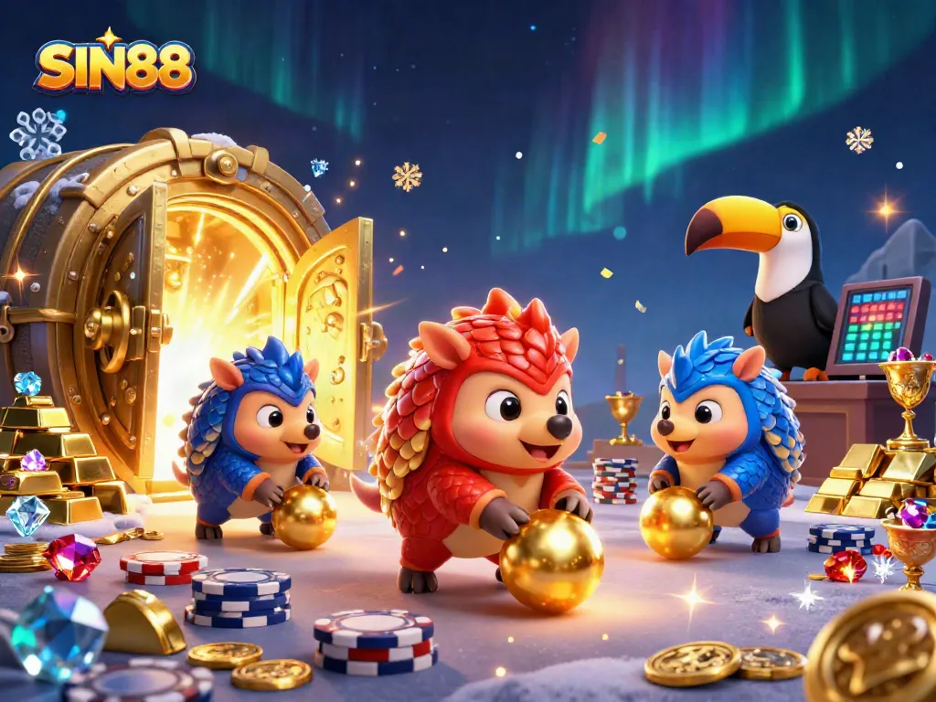 SIN88 engages players in a thrilling casino showdown with vibrant characters and exciting casino elements.