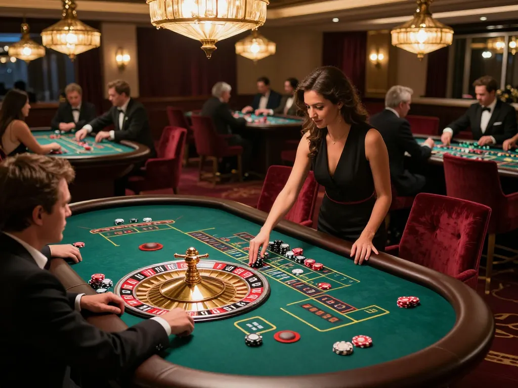 Players engaging with roulette chips and strategy at SC88 casino table under elegant lighting
