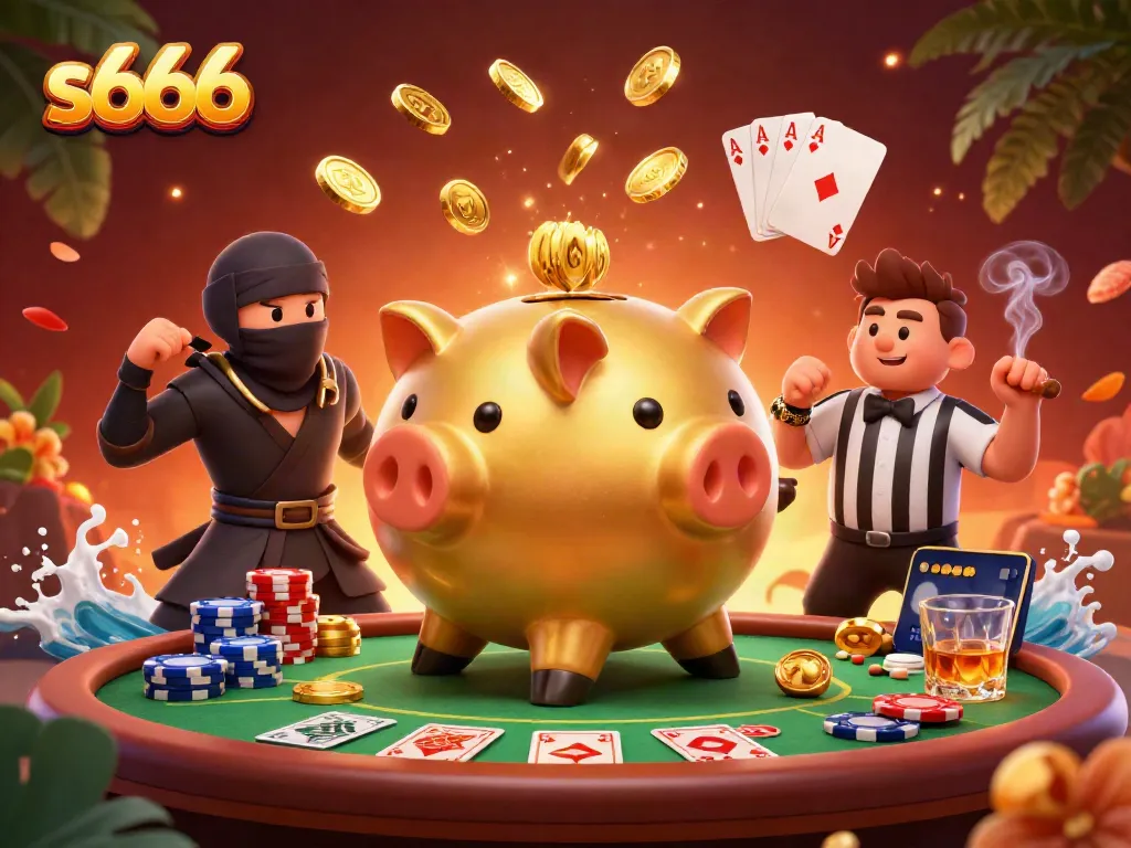 Experience the thrill of s666 with vibrant casino characters and rich poker elements.