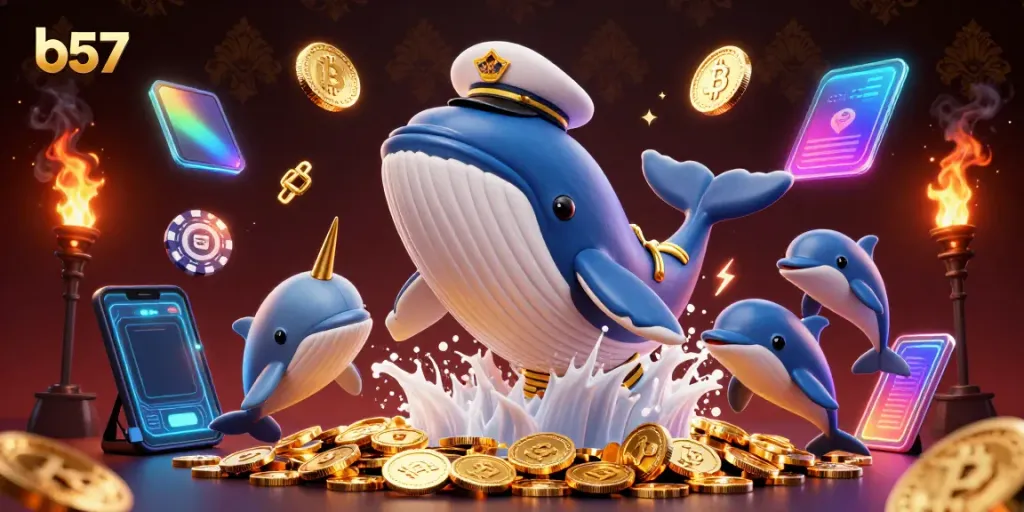 Experience high-stakes excitement with b57 and colorful characters in a vibrant casino scene.