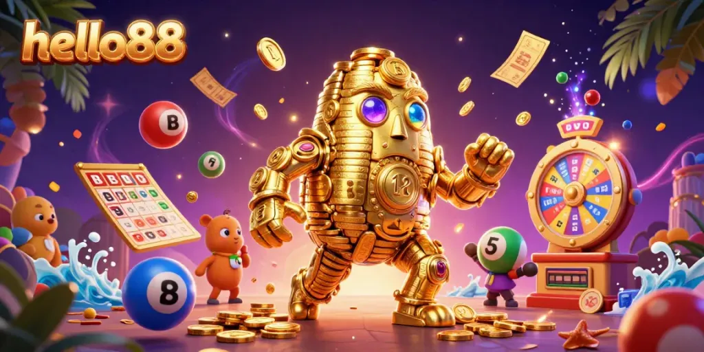 Experience thrilling gameplay with hello88 in a dynamic casino illustration full of excitement.