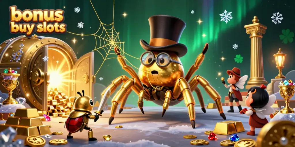 Experience thrilling bonus buy slots in this vibrant 3D scene of rich gameplay and adventure.