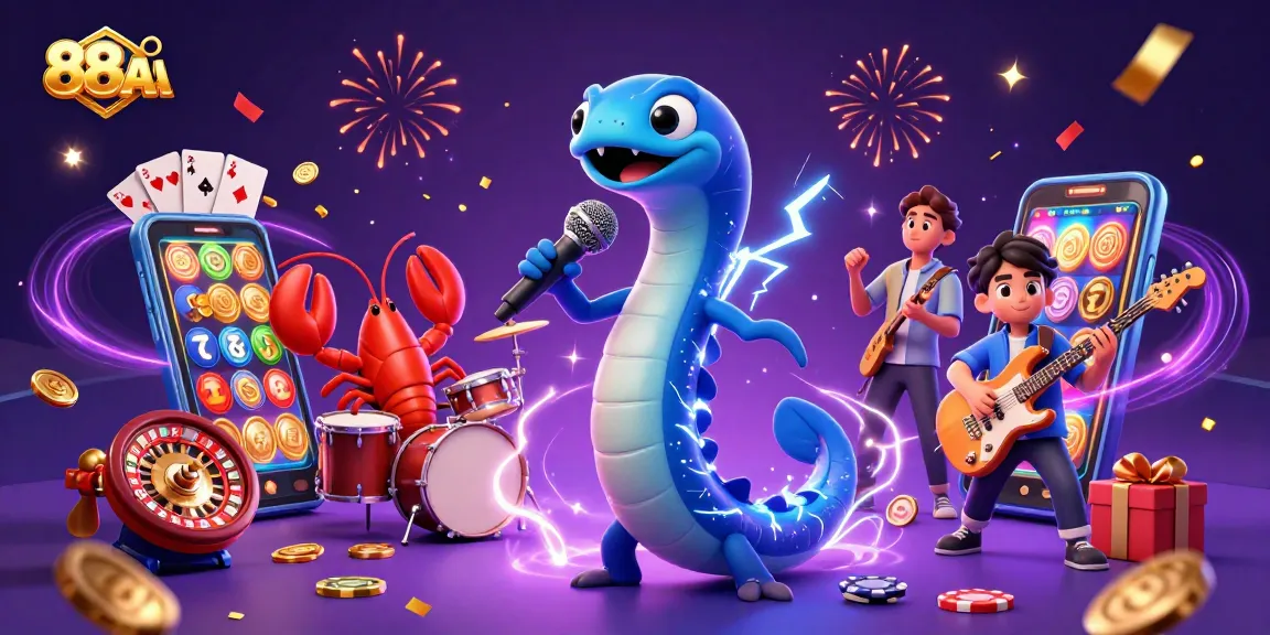 Experience 88AA with an electric eel DJ and a lively underwater casino atmosphere.