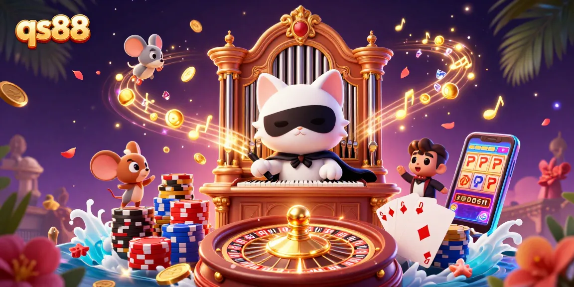 Experience thrilling gaming at qs88, featuring vibrant characters, casino elements, and dynamic action.