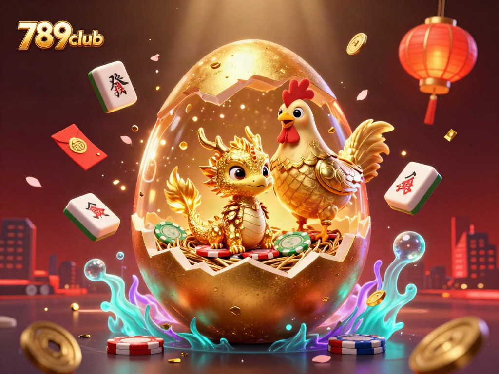Experience thrilling gameplay at 789club with a golden dragon in a glamorous casino scene.