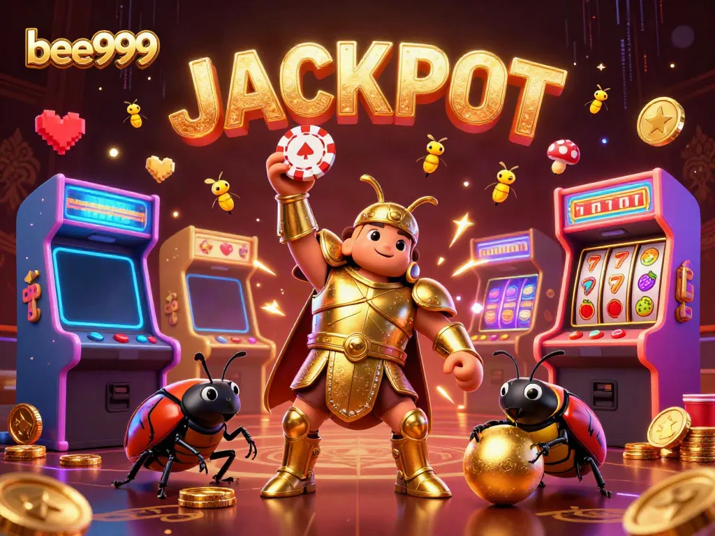 Experience casino excitement with bee999 gaming characters celebrating a jackpot moment.