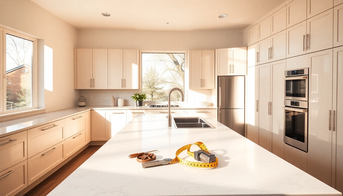 Inspiring modern kitchen remodel by remodeling contractors near me, featuring elegant cabinetry and a spacious layout.