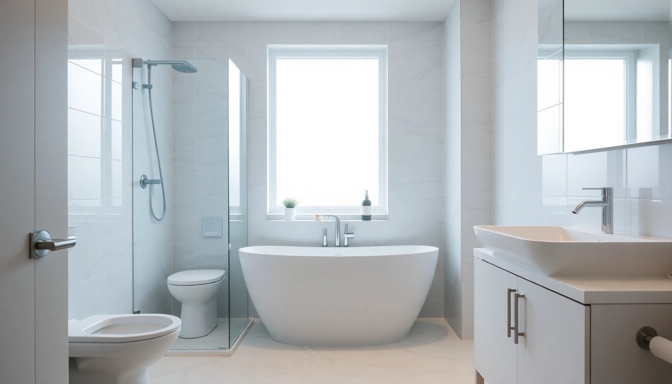 Renovated bathroom by bathroom fitters with polished surfaces and modern design.
