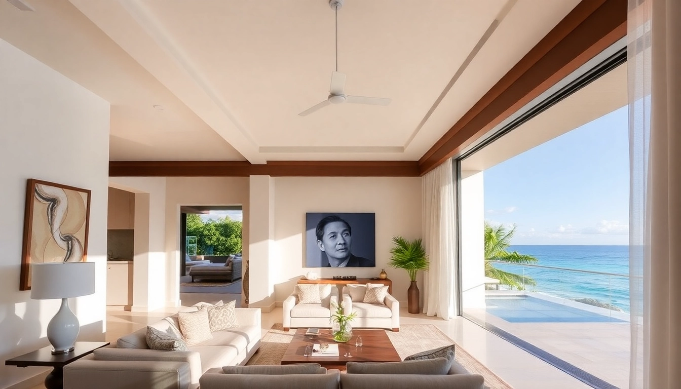 Enhance property management Phuket with this stunning villa interior showcasing beachfront elegance.