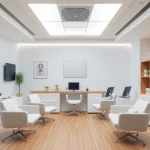 Experience Kamino Clinic 口コミ in a modern, clean consultation room with a soothing atmosphere conducive for clients.
