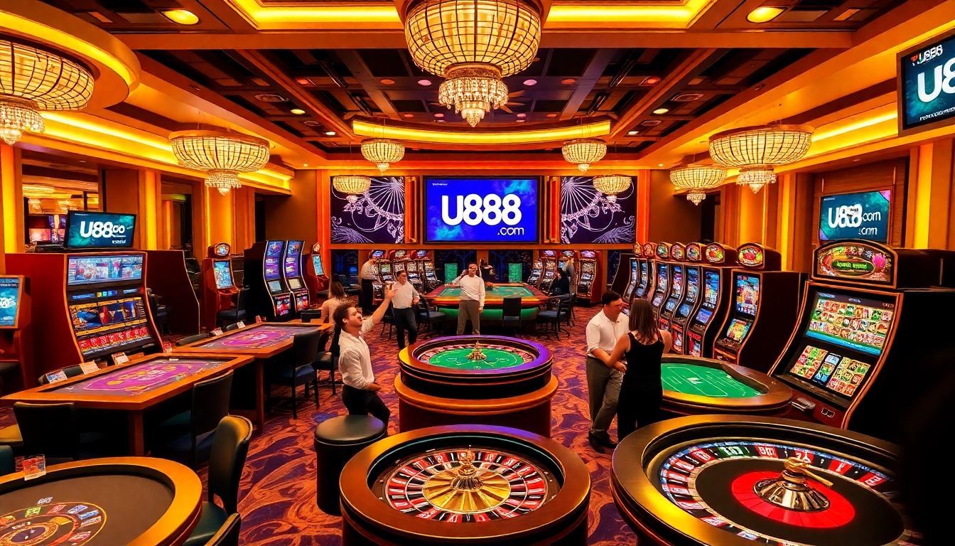 Experience thrilling games at u888 com with vibrant casino tables and excited players.