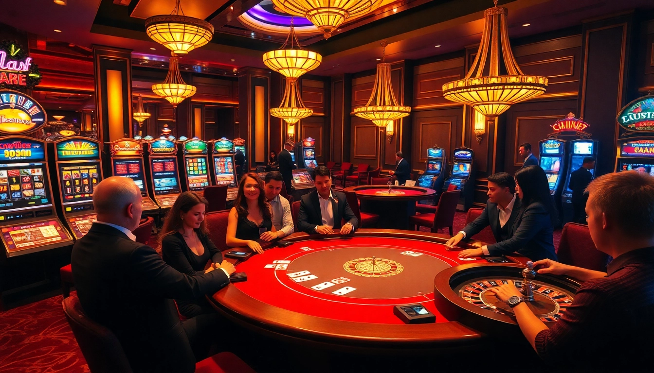 Experience thrilling gaming at https://rr88.se.net/ with an engaging poker table setup in a luxurious casino.