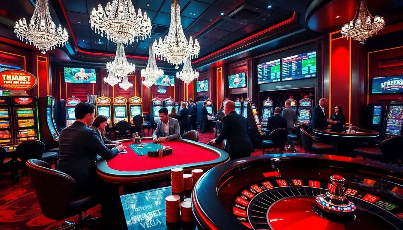 Experience the thrilling vibe of https://thabet.vegas/ with vibrant casino games and poker players.