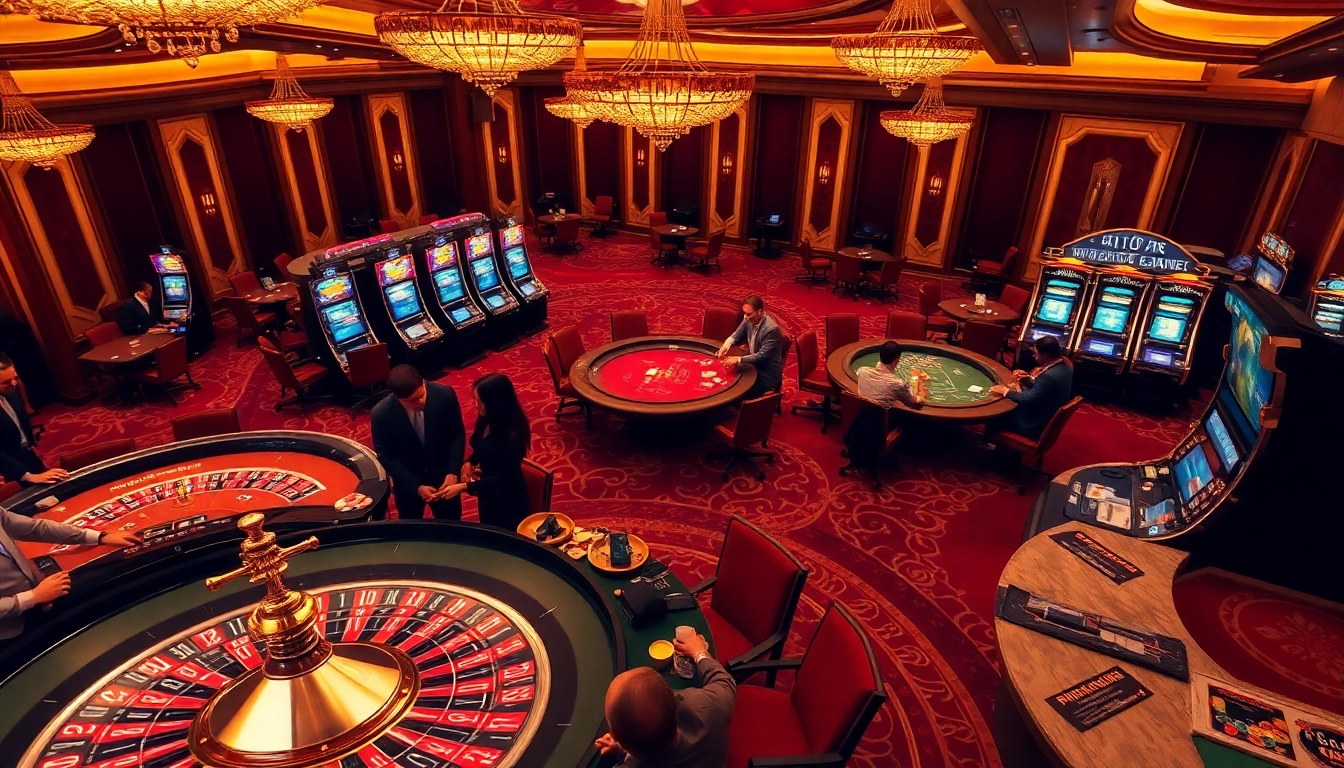 Experience excitement at the casino with a vibrant scene inspired by https://do666.at showcasing diverse games and enthusiastic players.