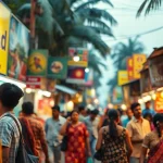 Lanka Ads vibrant marketplace scene showing personal and spa advertisements