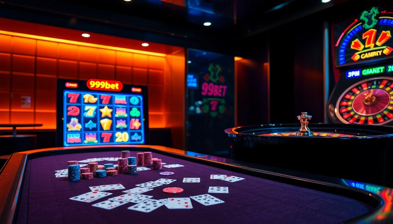 Experience the excitement of online gambling with 999bet featuring sleek casino tables and vibrant game visuals.