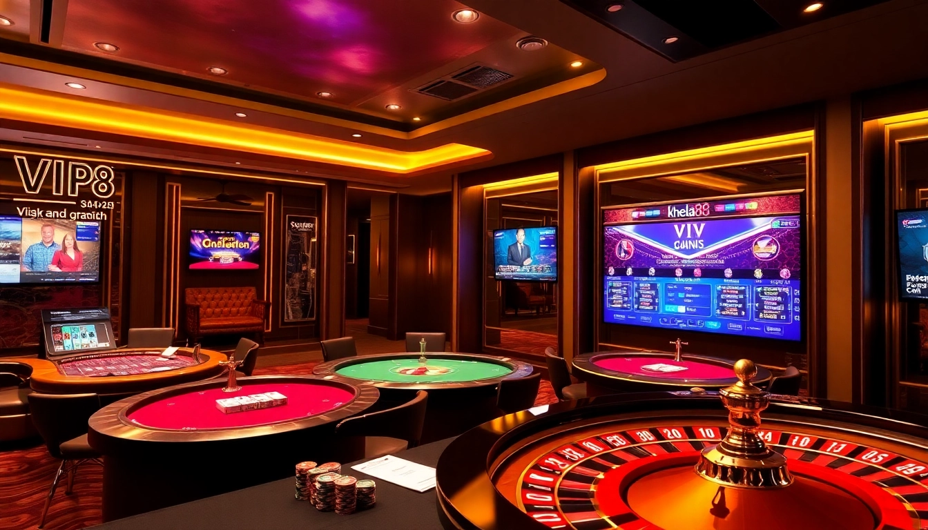 Khela88 VIP section showcasing exclusive games and promotions in a luxurious online casino environment.