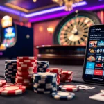 Engaging players with a luxurious atmosphere at https://98win.exposed/ featuring poker chips and slot machines.