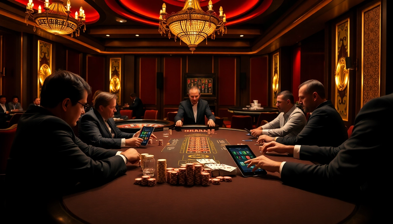 L444 casino environment showcasing a high-stakes poker game with chips and a roulette wheel.