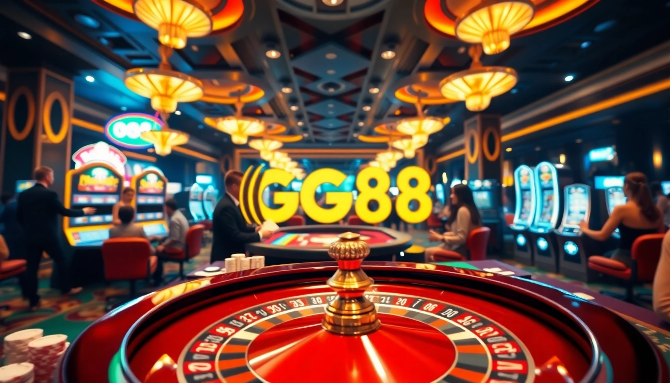 Players enjoying their gaming experience at GG88's luxurious casino environment.
