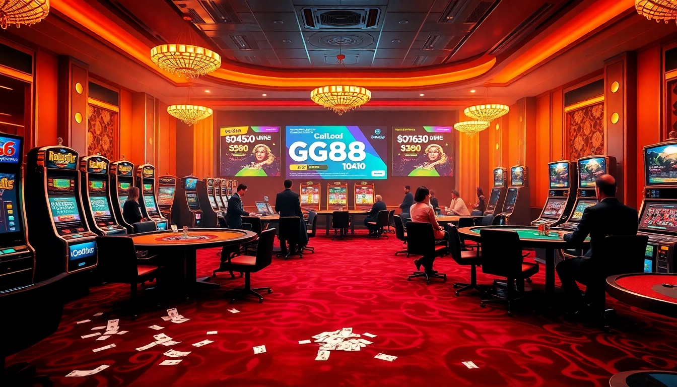 Betting enthusiasts enjoying thrilling games at GG88 online casino with a stunning interface.