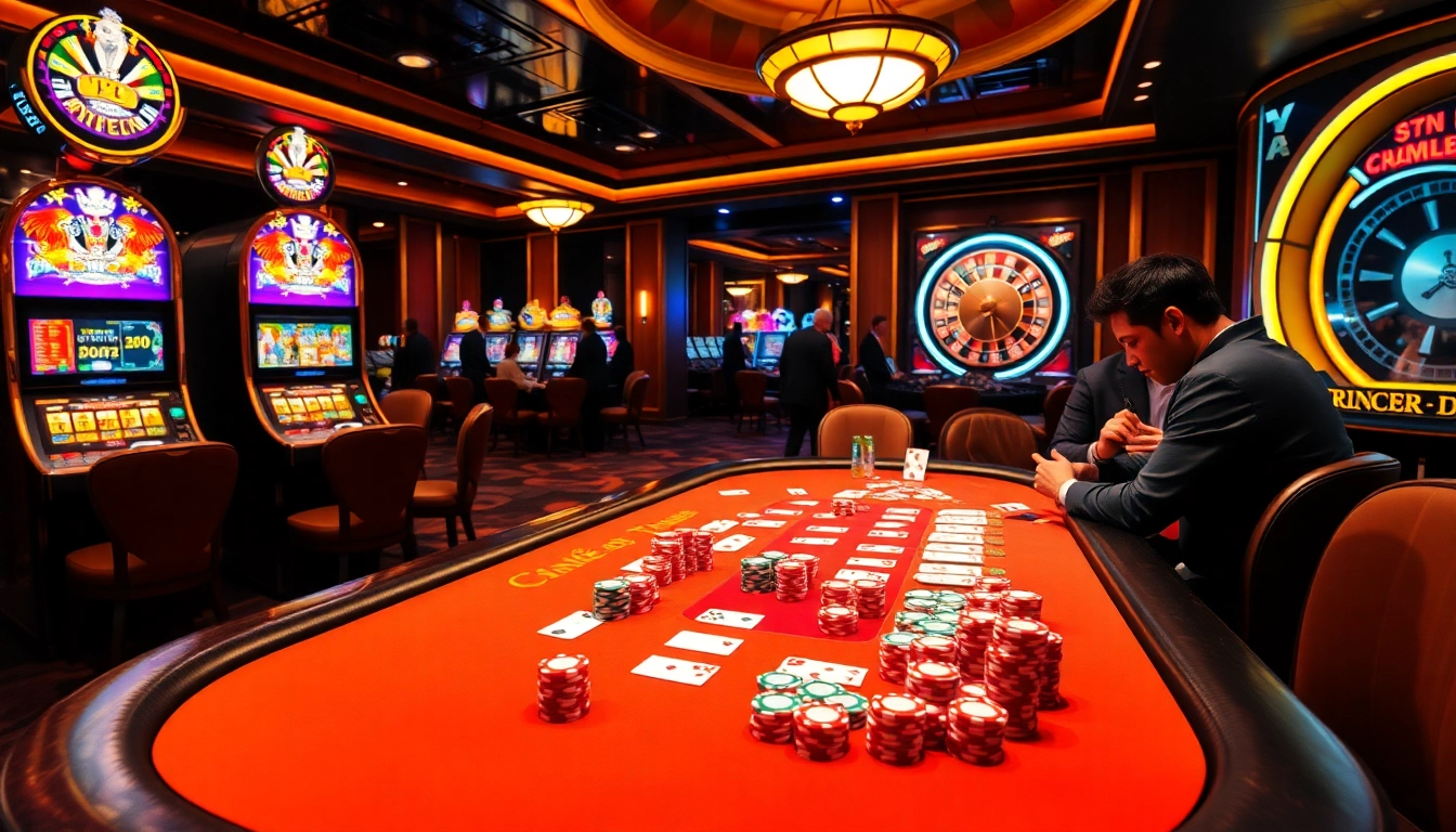 Players engaging in high-stakes poker at 78WIN casino, showcasing excitement and vibrant gaming atmosphere.