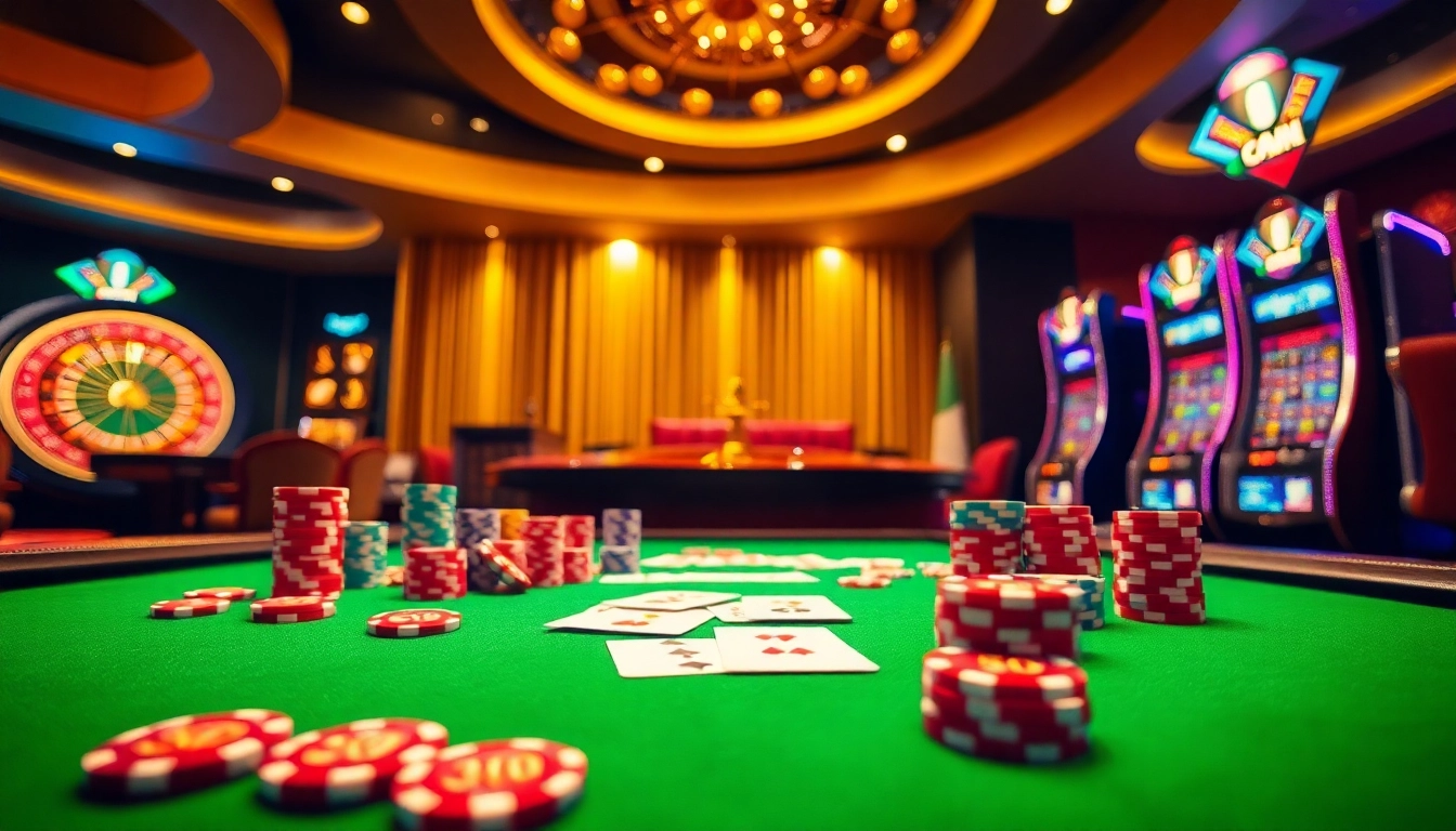 Experience the thrill of F168's casino scene with vibrant poker chips and a roulette wheel.