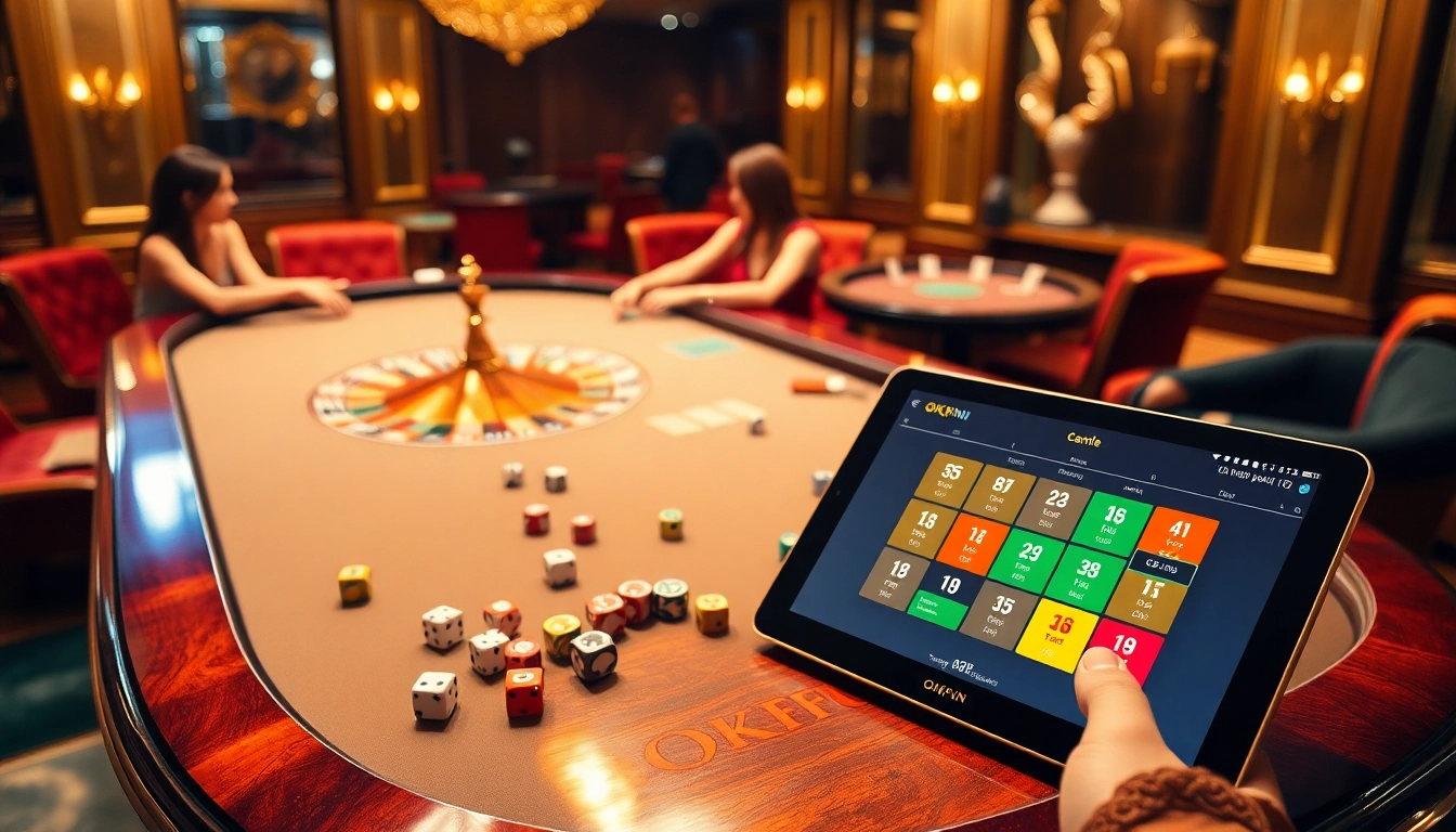 Experience the thrill of gambling at trang chủ OKFUN with vibrant casino tables and live action.