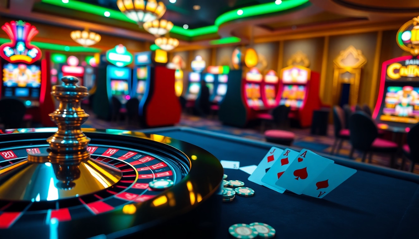 Betting excitement at UU88 with vibrant casino elements including roulette and poker chips.