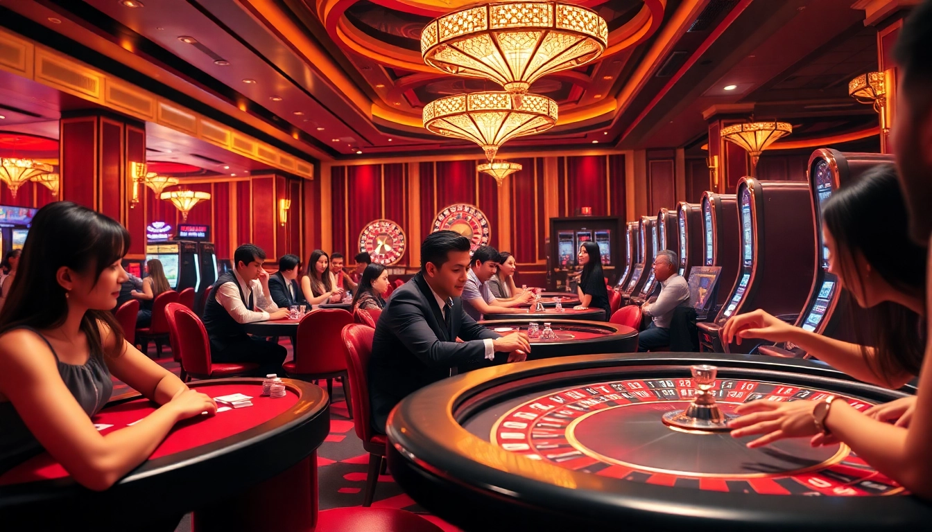 Experience the thrill of mv88 at a luxurious casino table with exciting games and vibrant atmosphere.