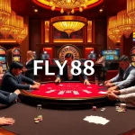 Players experiencing a thrilling game at FLY88 casino with vibrant scene and luxurious atmosphere.