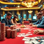 Exciting poker game scene at a luxurious casino highlighting bet88.law platform.