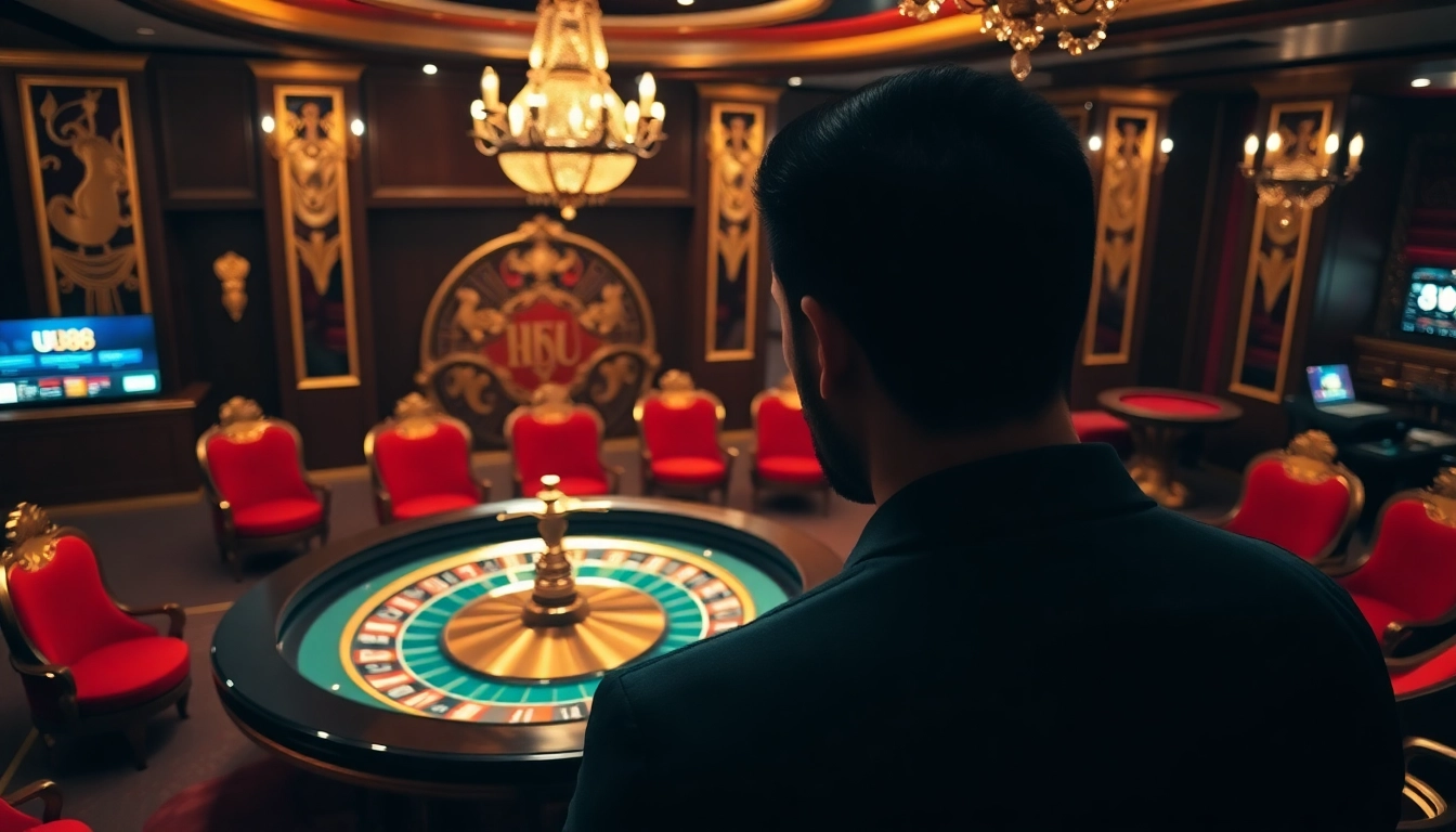 Experience thrilling gambling action at uu88 casino with elegant tables and vibrant betting options.