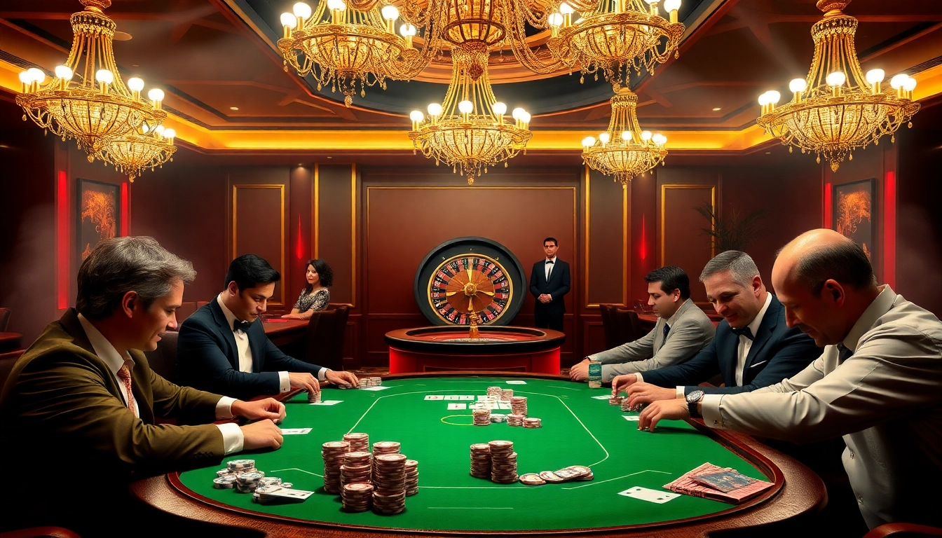 Players winning big at Fabet casino, enjoying poker chips and engaging table action.