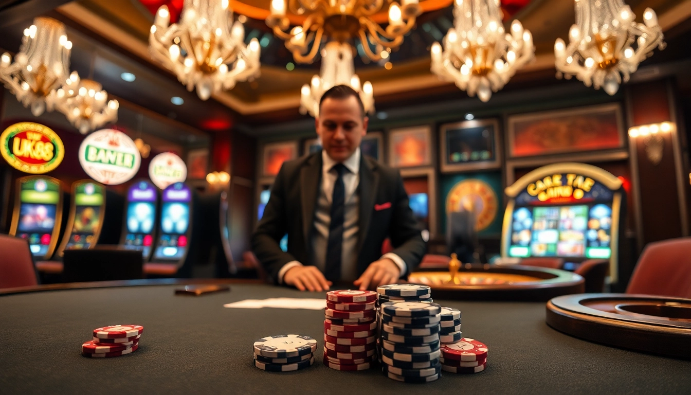 Experience UK88 with thrilling casino action at a luxurious poker table.