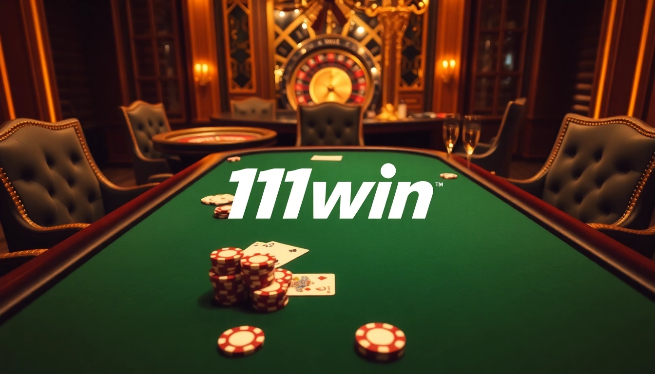 Experience thrilling gameplay at 11win with luxurious poker tables and vibrant casino elements.