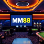MM88 online casino scene showcasing luxury gaming, excitement, and digital interfaces for players.