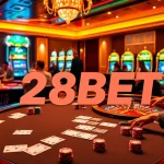 Experience the thrill of gameplay at 28BET with vibrant casino tables and engaging players.