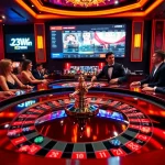 23Win's vibrant casino environment showcasing roulette table excitement and live betting options.