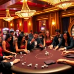 Engaging players at Bomwin-inspired casino tables filled with excitement and luxury.