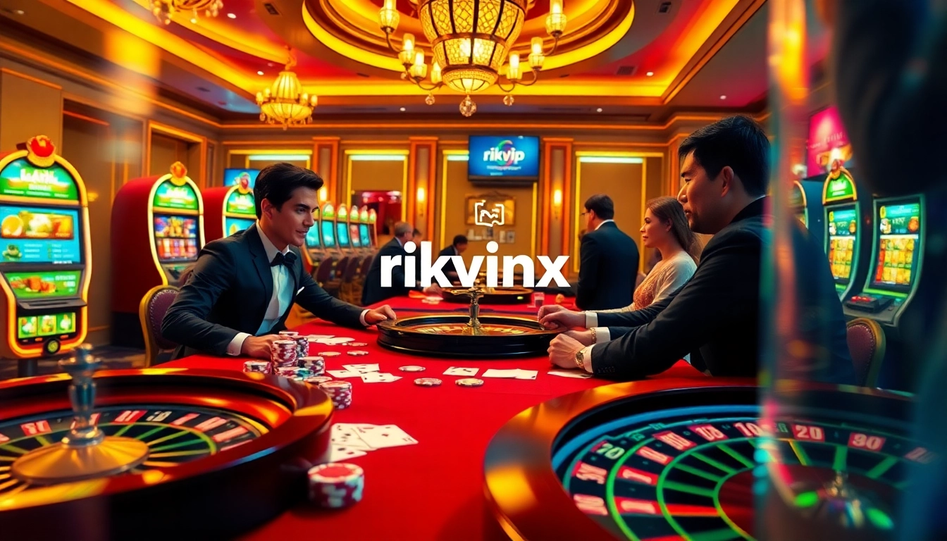 Exciting gambling scene of a poker game with rikvip.mx branding, showcasing luxury and thrill.