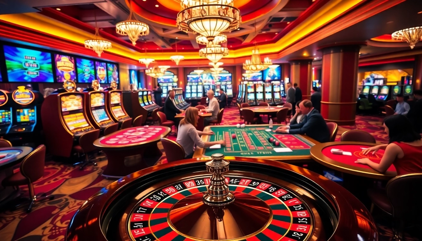 Players enjoying an exhilarating game at a luxurious casino featuring elements from https://go999.in.net/.