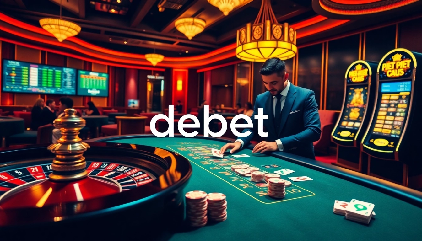 Experience thrilling gaming moments with debet at a luxurious casino table.