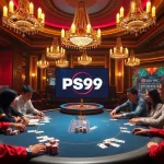 Dynamic poker game at PS99 casino with players and vibrant atmosphere.