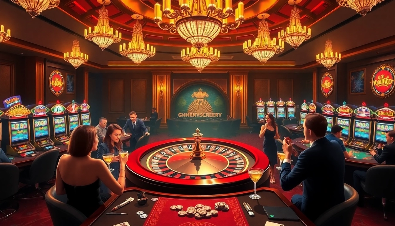 Experience thrilling gameplay at 789P's luxurious casino featuring vibrant tables and roulette.