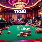 High-stakes gameplay at TK88 Casino featuring poker and roulette tables.