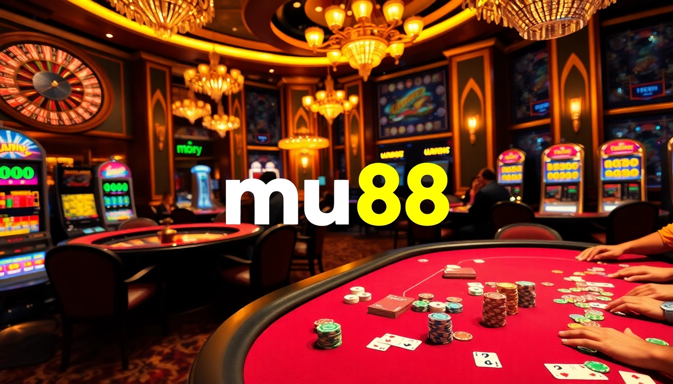 Experience the thrill of mu88 casino with vibrant poker tables and exciting games.