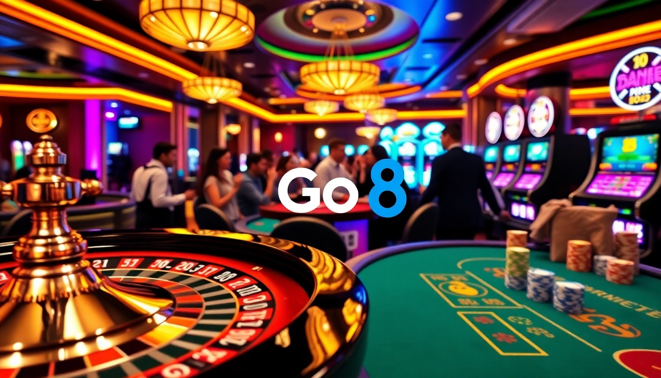 Go8 players enjoying an exciting moment at a professional poker table.