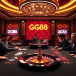 Players engaging in an exciting game at the GG88 casino table, with colorful poker chips and a vibrant atmosphere.
